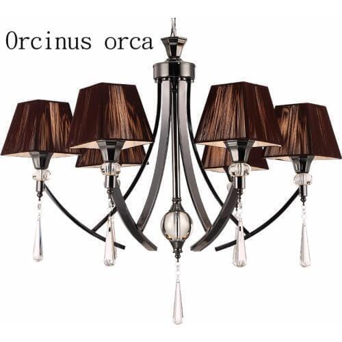 Modern luxury art black crystal chandelier living room dining room bedroom clothing store creative crystal lamp free shipping