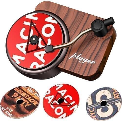 Retro Rotating Phonograph Car Air Fresher Aromatherapy Record Player Perfume Auto Freshener