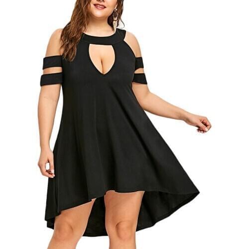 2021 Summer Beach Holiday Dress Women Casual Solid Plus Size Hollow Out Mini Dress Sleeveless Off Shoulder Fashion Party Dress