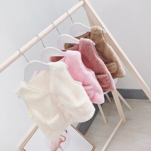 Boy Sweater Vest 2019 Winter New Girl Fur Vest Baby Girl Winter Clothes Toddler Wool Sleeveless Waistcoat Coats Boys Jackets