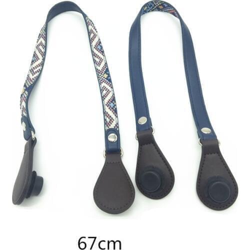 1 pair pink PU leather handle 68 cm with pink drops end for obag use classic size