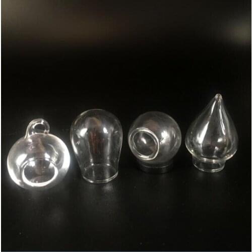 1pieces 25*30mm hollow Micro Landscape Ecological Glass Bottle Glass Pots jewelry Glass Bottle Moss DIY Glass globe ball