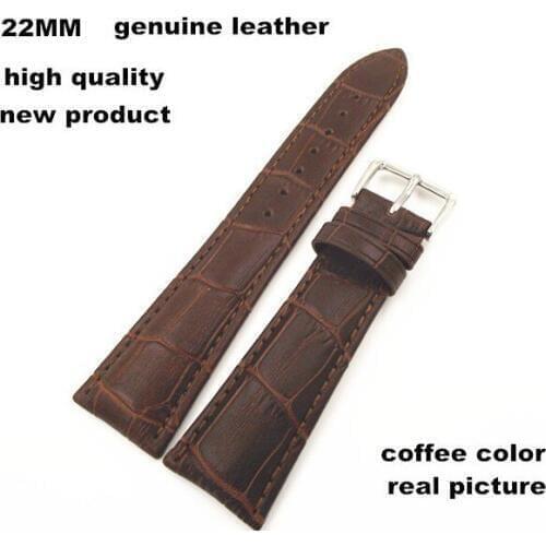 1PCS High quality 22MM genuine cow leather Watch band watch strap coffee color-8106