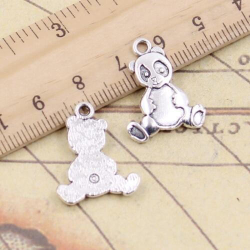 10pcs Charms Panda Bear 23x18mm Tibetan Silver Color Pendants Antique Jewelry Making DIY Handmade Craft