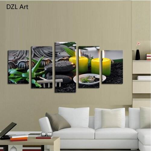 Unframed 5 Piece The Yellow Sea And setting sun Modern Home Wall Decor Canvas Picture Art HD Print Painting On Canvas Artworks