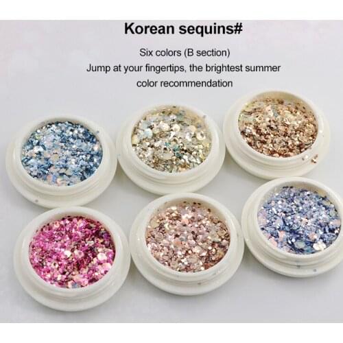 6 Colors/Set Nails Glitter Big Hexagonal Sequins Chameleon Laser DIY Nails Accesorios Decoration Nail Supplies For Professionals