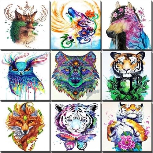 60x75cm Frame Diy Paint By Numbers For Adults Abstract Animals Landscape Acrylic Paint On Canvas Pictures By Numbers Art Decor