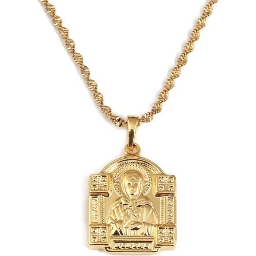 Blessed Matrona of Moscow Pendant Necklace Gold Color Catholicism Orthodox Church Jewelry