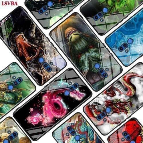 Black Cover dragon dinosaurs Animal for Huawei Mate 30 20 20X 10 Lite Y9 Y7 Y6 Y5 Pro Prime Lite 2019 2018 Phone Case