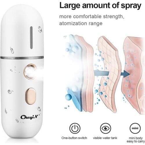 30ml Mini Facial Hair Steamer Mist Sprayer Nano Mister Hydrating Face Mist Spray Bottle Humidifier Spa Skin Care Moisturizing 35