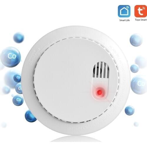 Wifi Carbon Monoxide Detector Wifi Smoke Sensor Security Alarm System 85dB Sound Warning APP Notification SmartLife Tuya APP