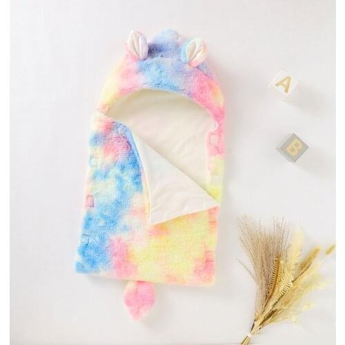 Baby Sleeping Bags Newborn Bebes Autumn Winter Warm Fleece Swaddle Wrap Envelopes 0-3m Cute Cartoon Fox Infant Bebes Accessories