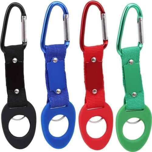 Ellenmar Portable Silicone Water Bottle Buckle Convenient Clip Holder D-Ring Hook Outdoor Kettle Buckle Carabiner For Camping