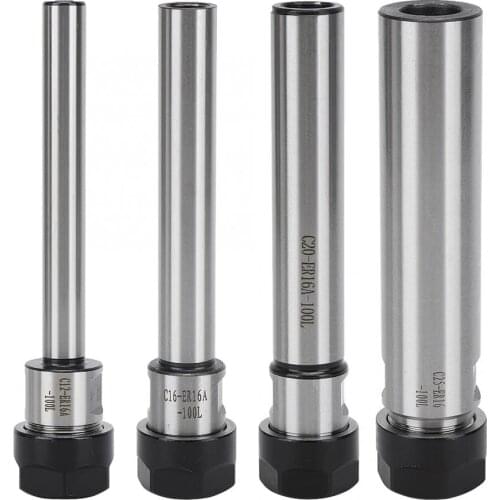 ER16A 100mm Handle Alloy Steel Collet Chuck Holder 12/16/20/25mm Straight Shank Milling Cutter Extension Rod