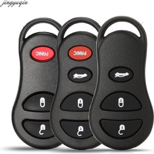 Jingyuqin Remote Car Key Case Shell For Chrysler Grand Voyager PT Cruiser Dodge Ram Dakota Conversion Van Jeep Cherokee 3/4BTNS
