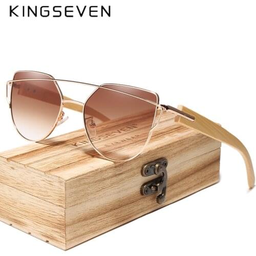 KINGSEVEN Handmade Wood Sunglasses Men Bamboo Sunglass UV400 Women Brand Design Original Wood Glasses Oculos de sol masculino