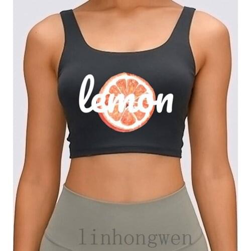 Lemon Women Tank Top Spring Autumn Letters Plus Size XL Printed Funny Casual Unique Loose Crop Top
