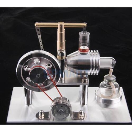 Hot air Stirling engine model generator motor with LED light Steam generator