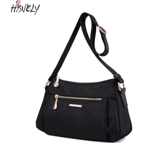 HISUELY 2021 Fashion Messenger Bag Women Waterproof Nylon Handbag Female Shoulder Bag Ladies Crossbody Bag bolsa sac a main Q6