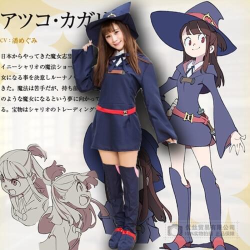Cartoon Little Girl Witch Academy Dress KagariAtsuko Cosplay Costumes Halloween witch Clothing