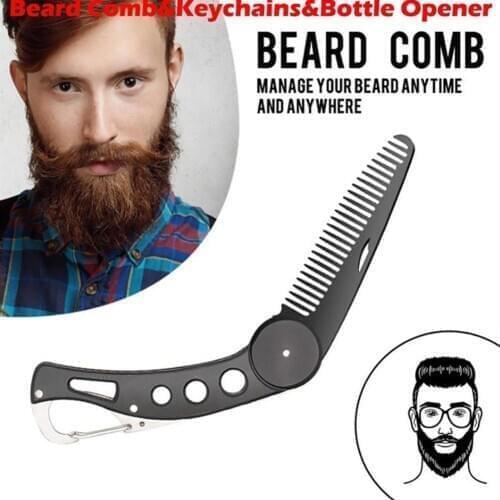 Pocket Size Stainless Steel Beard Comb Men Mustache Brush Shaving Shaping Tool Beard Comb Shaver Hair brush Hairdressing comb