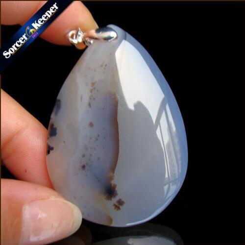 Men Jewelry Dendritic Moss Onyx Necklace Pendants Gem Stone Slide Natural Agates Pendant Healing Reiki Men Woman Gifts RS986