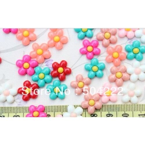 Set of 300 pcs Resin little lovely kawaii sunflower daisy cabochons Flatbacks 14mm- SZ0310