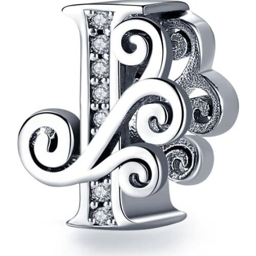 CodeMonkey 100% 925 Sterling Silver Name Letter Alphabet I Charm Bead Fit Original Bracelets Pendant Jewelry Gift C030-I