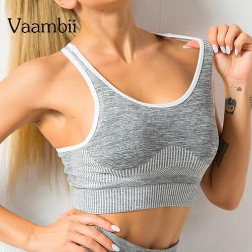 Stripe Underwear Open Back Yoga Top Without Bones Seamless Sports Bra For Women Xl Crop Top With Cups Wide Straps Gym Wear