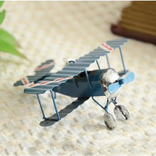 Groceries Mini Wrought Iron Crafts Retro Biplane Model Creative Home Accessories Decoration Gifts