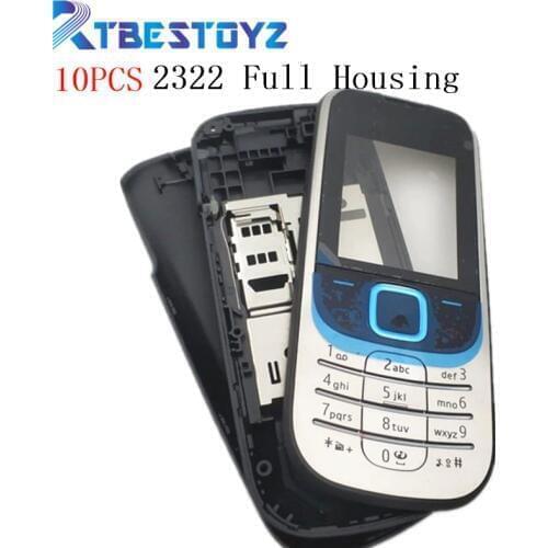 RTBESTOYZ 10PCS/LOT Housing Case For Nokia 2322 Full Complete Mobile Phone Housing Battery Cover Door Frame With Keyboard