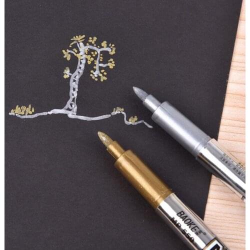 1pc Paint Pen Metallic Color Pen Technology 1.5mm Gold And Silver Paint Pen Children Student Stationery School Office Supplies