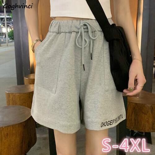 Shorts Women Plus Size 4XL Loose Letter Printed Casual Chic Ins Streetwear Joggers Womens Harajuku Hip-hop Korean Style Fashion