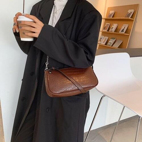 Chain PU Leather Crossbody Bags For Women 2021 Lady Fashion Small Shoulder Bag Female Travel Handbags and Purses Underarm Bag