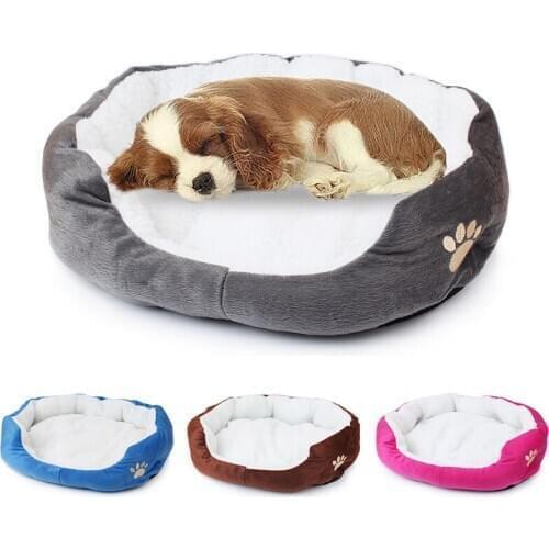 Warm Pet Dog Beds Winter Puppy Cats Couch Soft Short Plush Nests Kennel Mat For Medium Small Dogs Cats Detachable Wash Bed Mat