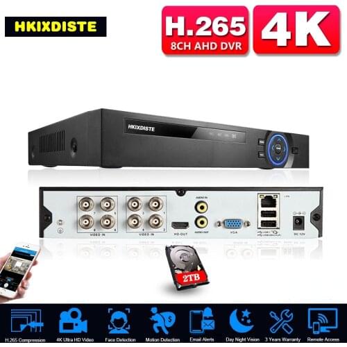8CH CCTV DVR Recorder 4K Motion Detection Security Surveillance Digital Video Recorder 8MP 6 in 1 Hybrid DVR NVR System 8Channel