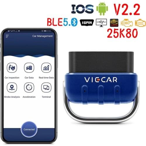 Viecar VP005 ELM 327 V2.2 Bluetooth 5.0 4.0 ELM327 PIC18F25K80 OBD2 Scanner for Android/IOS OBD 2 Car Diagnostic Auto Tool