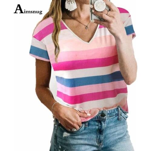 2021 Summer New Patchwork Striped T shirts Plus Size Women Short Sleeve Tops Casual V-neck Tees Shirts Female Clothing 3XL