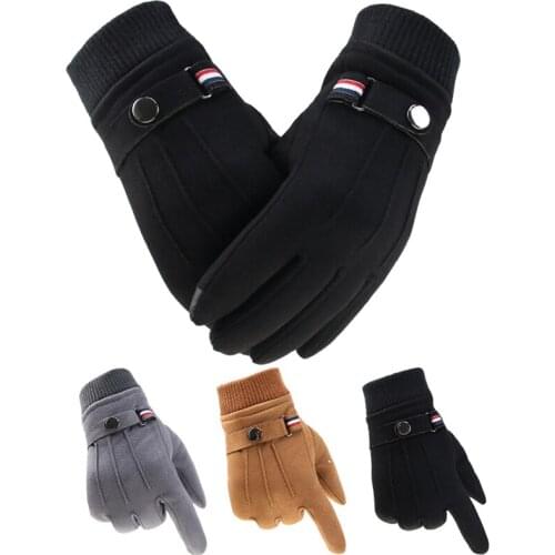 Winter Gloves for Men Suede Cycling Glove Mens Motorcycle Driving Riding Outdoor Sport Gloves Touch Screen Mittens