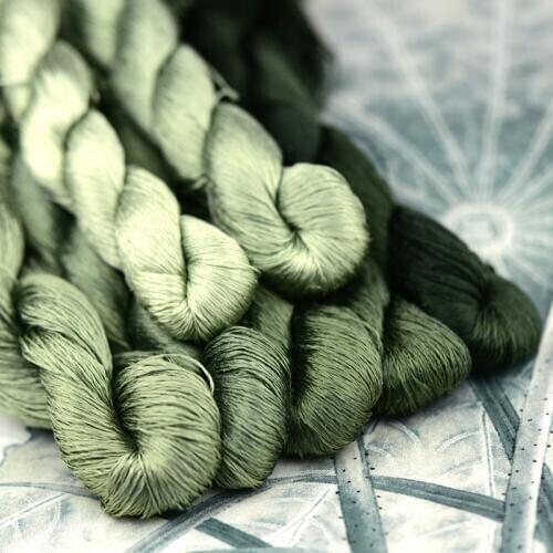 1pcs 100% silk thread hand embroidery embroider cross stitch 400m silk embroidery thread verdant color series/7 pure colors