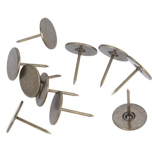 10pcs 10*22mm Wooden Box Case Furniture Nails Pushpin Metal Flat Head Nails Decorative Tacks Stud Antique Bronze Pins