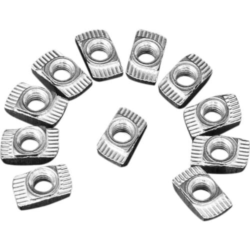 100 pcs M5 Hammer Nut Carbon Steel Aluminum Connector T Fastener Sliding Nut