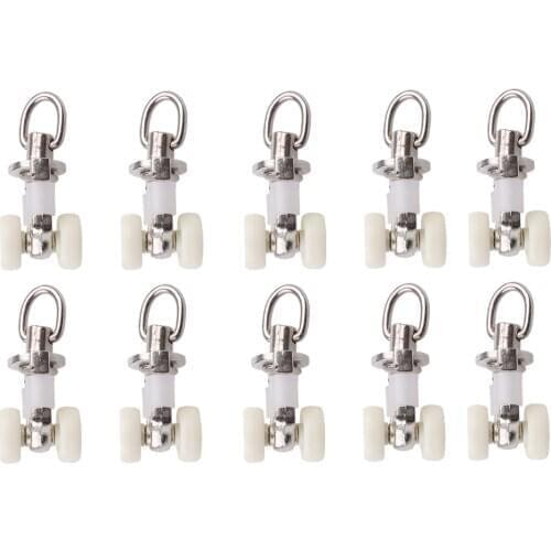 20x Curtain Track Gliders, Traverse Rods Slides Wheels, Roller Hooks, Aluminum Alloy