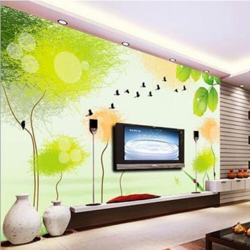 Custom 3d wallpaper Cartoon murals In spring the trees mural large murals The sitting room TV setting wall decor room wallpaper