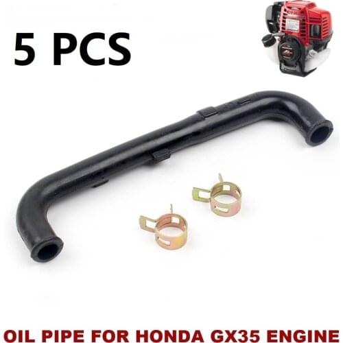 5pcs/lot Oil Tube Pipe Hose with Clamp For Honda GX35 GX35NT UMK435 Trimmer Brush Cutter 4 Stroke Engine Motor Part 15422-Z0Z-00