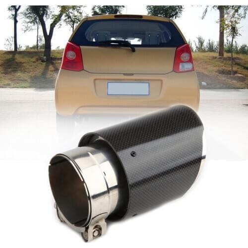 75mm Carbon Fiber Car Modification Tail Exhaust Pipe Replacement Muffler Tip
