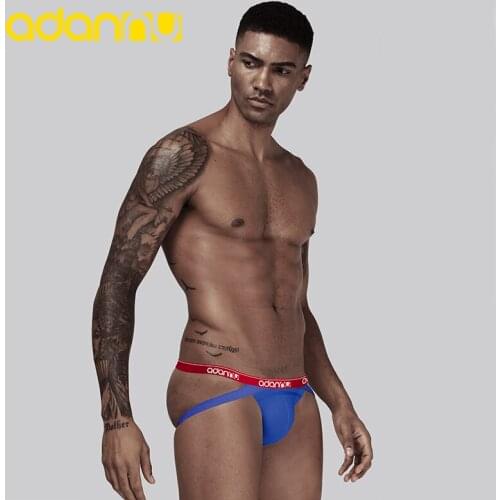 ADANNU New Sexy Men Underwear Cotton Men Thong Sexy Gay Jockstrap Breathable U Pouch Comfortable Underpants Gay Underwear AD43