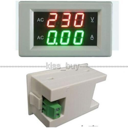 Digital Meter AC 60~300V /10A Led Voltmeter Ammeter AC 220V 110V Digital Volt Ampere Meter 2in1 Tester WHITE CASE