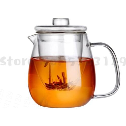 600ml Colorful Heat-resistant glass Teapot With filter,tea pot Can be heated directly on fire Strainer Heat Coffee Pot Kettle