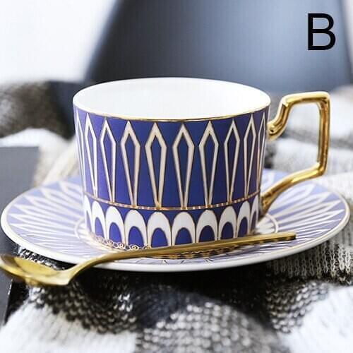 Porcelain coffee cup and saucer bone china coffee set "C" mark design Top Grade outline in gold tea cup and saucer set saucer se